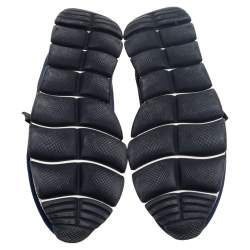 Pre Owned Prada Navy Blue Nylon Slip On Sneakers Size 38