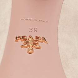 Pre Owned Prada Cream/Gold Suede And Leather Peep Toe Platform Pumps Size 39