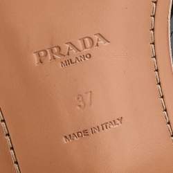 Pre Owned Prada Black Leather Cross Strap Sandals Size 37