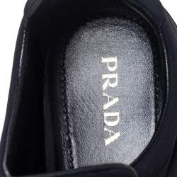 Pre Owned Prada Black Nylon Crystal Embellished Slip On Sneakers Size 40