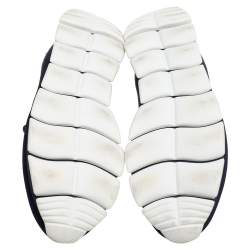 Pre Owned Prada Black Nylon Crystal Embellished Slip On Sneakers Size 40