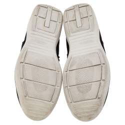 Pre Owned Prada Black Mesh Crystal Embellished Slip On Sneakers Size 40