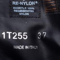 Pre Owned Prada  Black Leather Monolith Ankle Boots Size 37