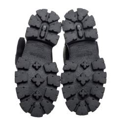 Pre Owned Prada  Black Leather Monolith Ankle Boots Size 37