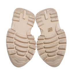 Pre Owned Prada Beige Leather Low Top Sneakers Size 39