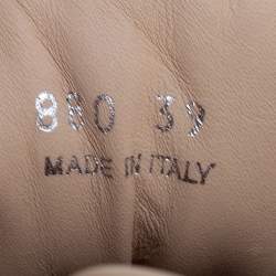 Pre Owned Prada Beige Leather Low Top Sneakers Size 39