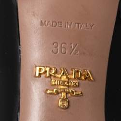 Pre Owned Prada Black Patent Leather Bow Pumps Size 36.5