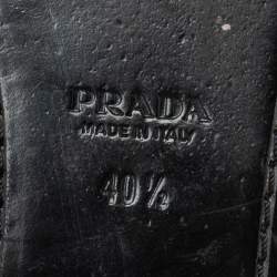 Pre Owned Prada Cream Patent Leather Flat Sandals Size 40.5