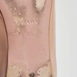 Pre Owned Prada Beige Patent Leather Smoking Slippers Size 40.5