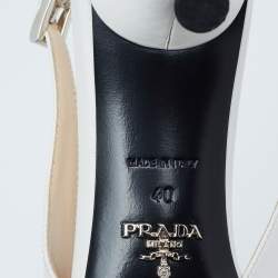 Pre Owned Prada Tri-Color Leather Studded Fringe Slingback Pumps Size 40