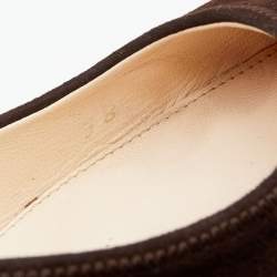 Pre Owned Prada Brown/Black Suede and Patent Leather Cap Toe Pumps Size 38