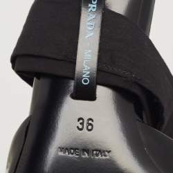 Pre Owned Prada Black Patent Leather Slingback Bow Pumps Size 36