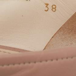 Pre Owned Prada Beige/Black Patent And Leather Toe Cap Block Heel Pumps Size 38