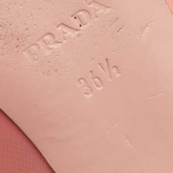 Pre Owned Prada Peach Patent Leather Smoking Slipper Size 36.5