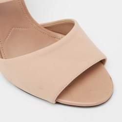 Pre Owned Prada Nude Pink Neoprene Ankle Wrap Sandals Size 38