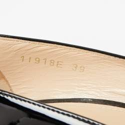 Pre Owned Prada Black Patent Leather Bow Pointed Toe Pumps Size 39