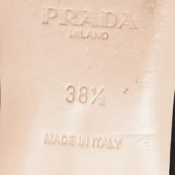 Pre Owned Prada Black Satin And Fur Mule Sandals Size 38.5   