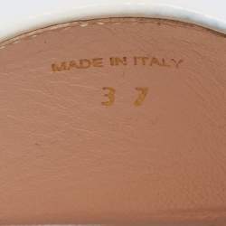 Pre Owned Prada Navy Blue Saffiano Patent Leather Wedge Platform Slide Sandals Size 37