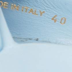 Pre Owned Prada Blue Canvas Slingback Pointed Toe Sandals Size 40