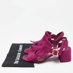 Pre Owned Prada Purple Suede Slingback Sandals Size 40