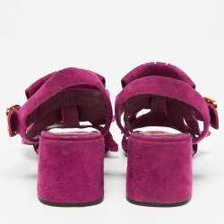 Pre Owned Prada Purple Suede Slingback Sandals Size 40