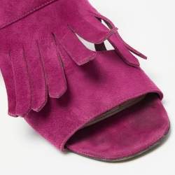 Pre Owned Prada Purple Suede Slingback Sandals Size 40