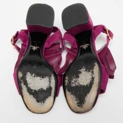 Pre Owned Prada Purple Suede Slingback Sandals Size 40