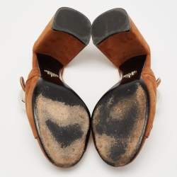 Prada Brown Suede Block Heel Slide Sandals Size 41