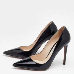 Pre Owned Prada Black Patent Leather Pointed Toe Pumps Size 39.5