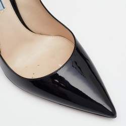 Pre Owned Prada Black Patent Leather Pointed Toe Pumps Size 39.5