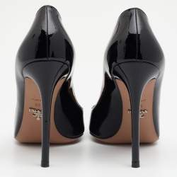 Pre Owned Prada Black Patent Leather Pointed Toe Pumps Size 39.5
