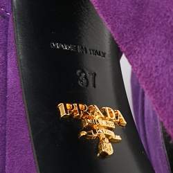 Prada Purple Suede Platform Ankle Strap Sandals Size 37 