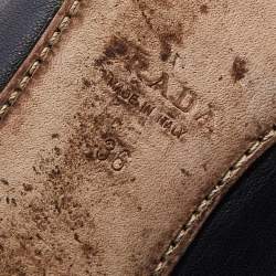 Pre Owned Prada Multicolor Leather Studded Tassel Slip On Loafers Size 36