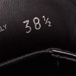 Pre Owned Prada Black Patent Leather Platform Loafers Size 38.5