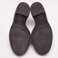 Pre Owned Prada Black Patent Leather Platform Loafers Size 38.5