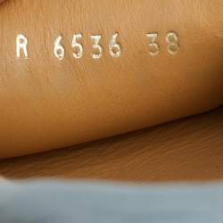 Pre Owned Prada Grey Leather Mule Slip on Loafers Size 38