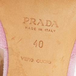Pre Owned Prada Pink Suede Perforated D'orsay Pumps Size 40