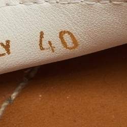 Pre Owned Prada White Leather Flaviana Open Toe Ankle Strap Wedge Sandals Size 40