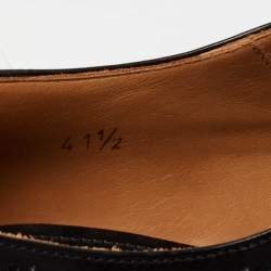 Pre Owned Prada Black Brogue Leather Wingtip Platform Derby Sneakers Size 41.5