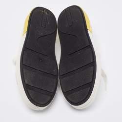 Pre Owned Prada White Leather Logo Low-Top Sneakers Size 39