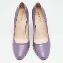 Pre Owned Prada Lilac Patent Leather Pumps Size 38