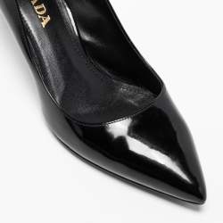 Pre Owned Prada Black Patent Leather Pointed Toe Pumps Size  36