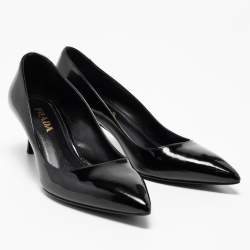 Pre Owned Prada Black Patent Leather Pointed Toe Pumps Size  36