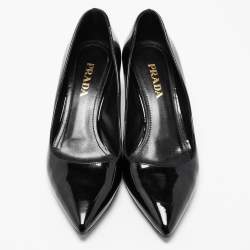 Pre Owned Prada Black Patent Leather Pointed Toe Pumps Size  36