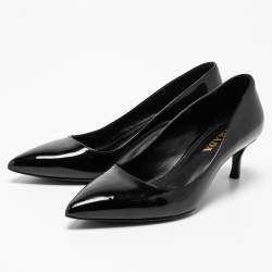 Pre Owned Prada Black Patent Leather Pointed Toe Pumps Size  36