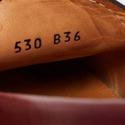 Pre Owned Prada Red Glossy Leather Bow Slip On Loafers Size 36