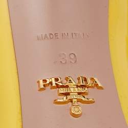 Pre Owned Prada Yellow Patent Leather Pointed Toe Pumps Size 39
