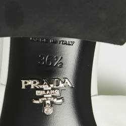 Pre Owned Prada White Quilted Leather Slide Sandals Size 36.5