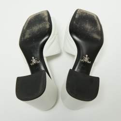 Pre Owned Prada White Quilted Leather Slide Sandals Size 36.5