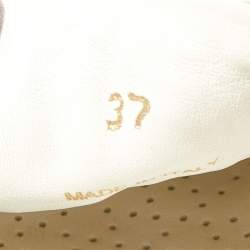 Pre Owned Prada White Nylon Crystal Embellished Slip On Sneakers Size 37